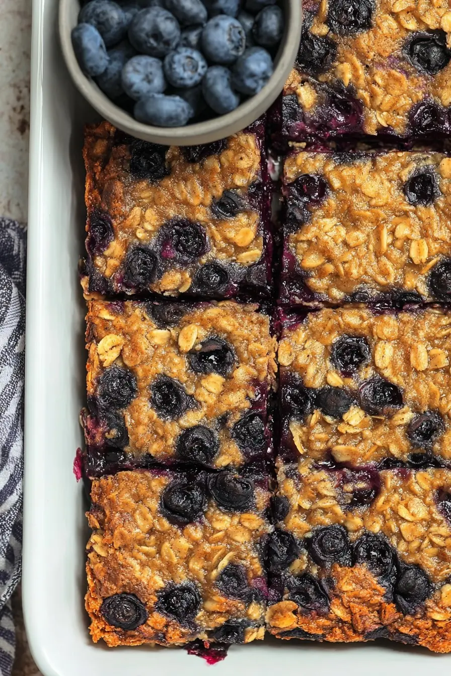 Banana Blueberry Oatmeal Bake