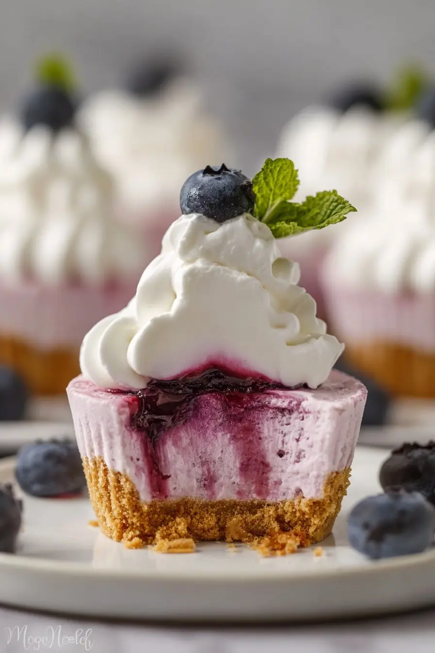 Blueberry Cheesecake Ice Cream Cupcakes