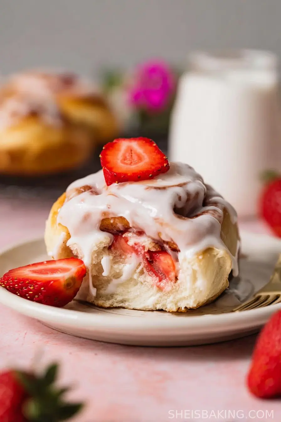 Strawberry Rolls with Lemon Icing