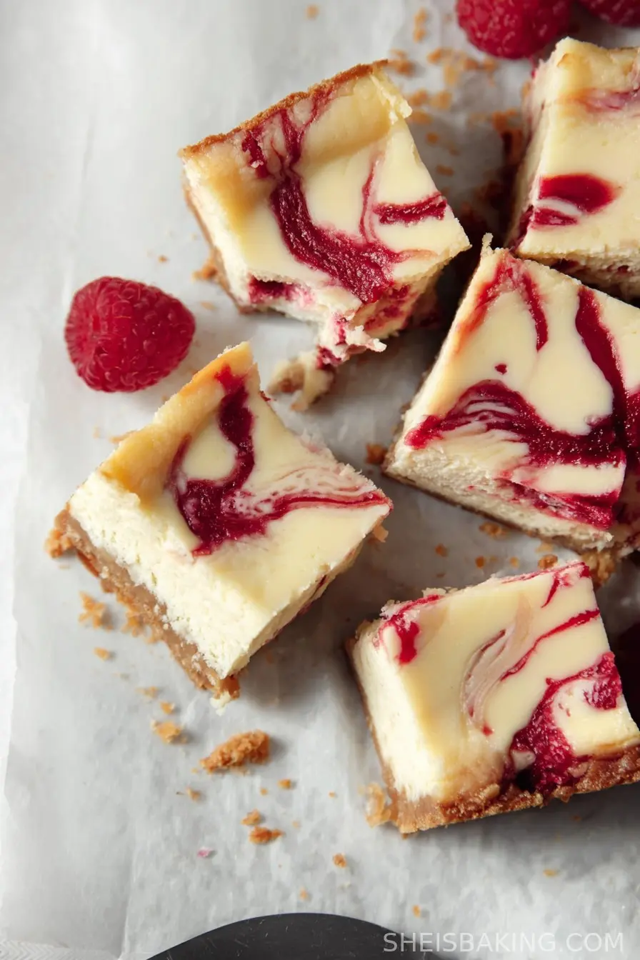 White Chocolate Raspberry Cheesecake Bars
