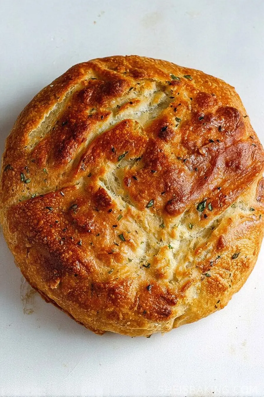 Basil and Garlic No Knead Bread