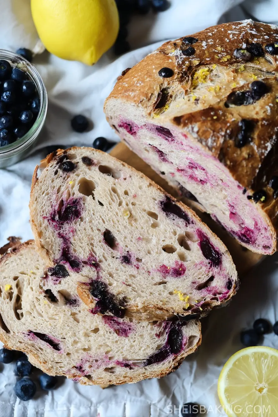 Easy Lemon Blueberry Sourdough Bread Recipe