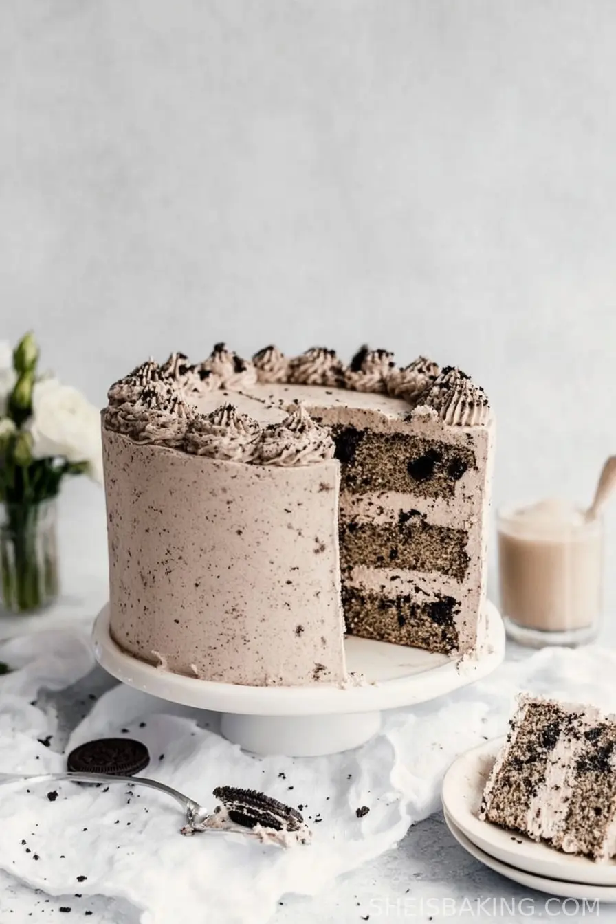 Oreo Cake with Coffee Oreo Buttercream