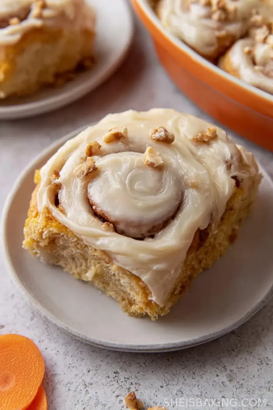 Carrot Cake Cinnamon Rolls with Brown Butter Cream Cheese Frosting