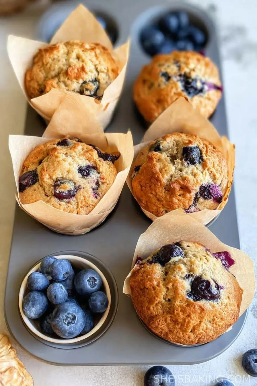 Cottage Cheese Blueberry Muffins