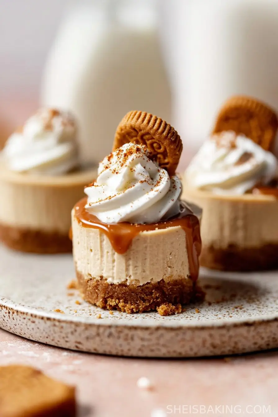 No Bake Mini Biscoff Cheesecakes