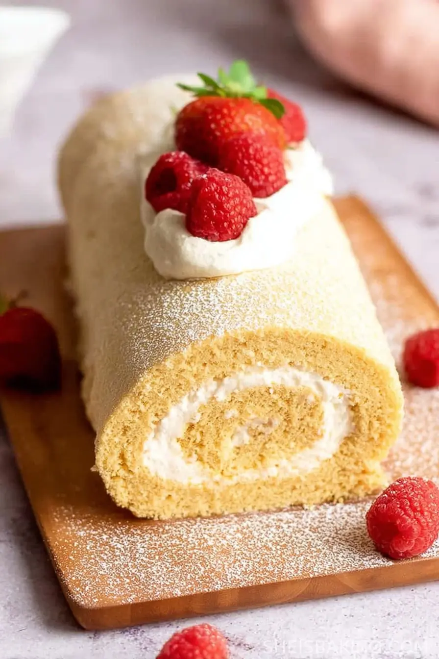 Vanilla Swiss Roll Cake