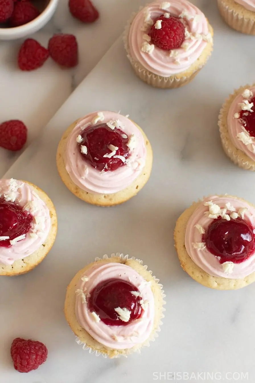 White Chocolate Raspberry Cupcakes