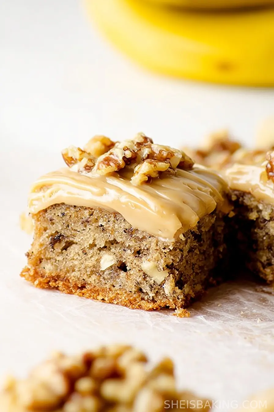 Banana Walnut Cake with Caramel Frosting