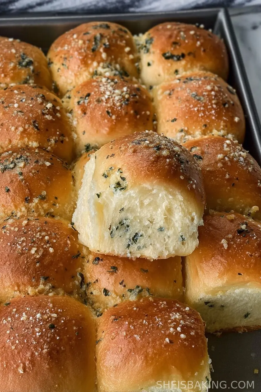 Garlic Butter Dinner Rolls Recipe (with Parmesan Cheese)